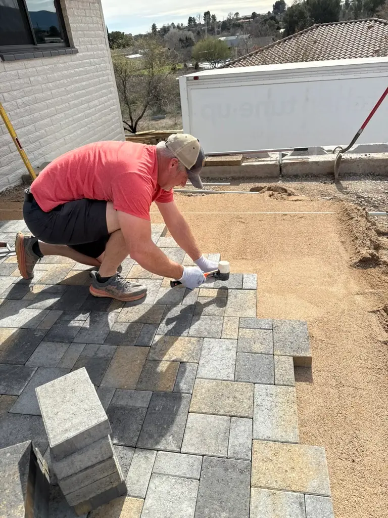 Flagstaff rock and gravel landscape installation with Malapai volcanic rock by Ponderosa Pathways